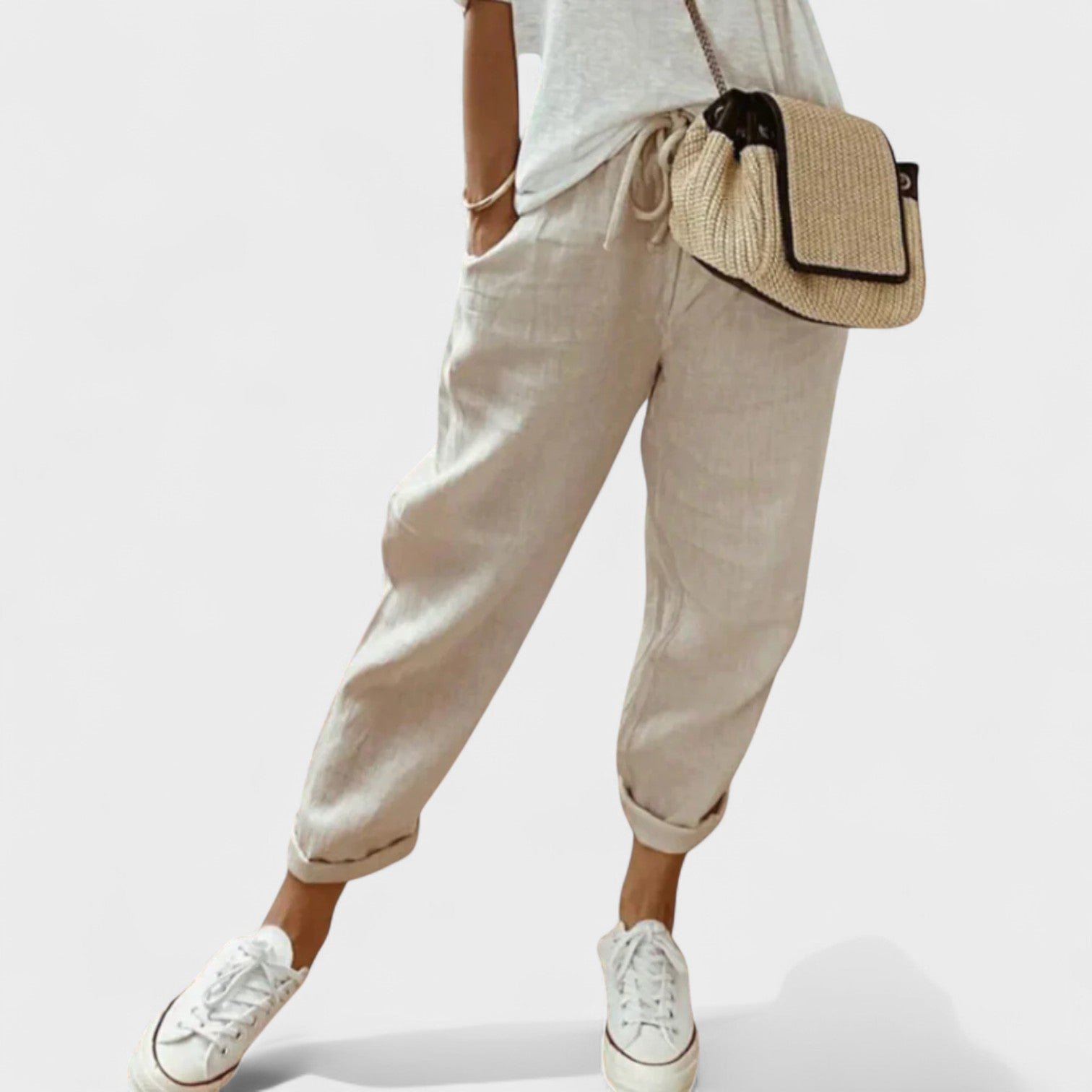 Francisca – Pantalones de lino modernos y casuales