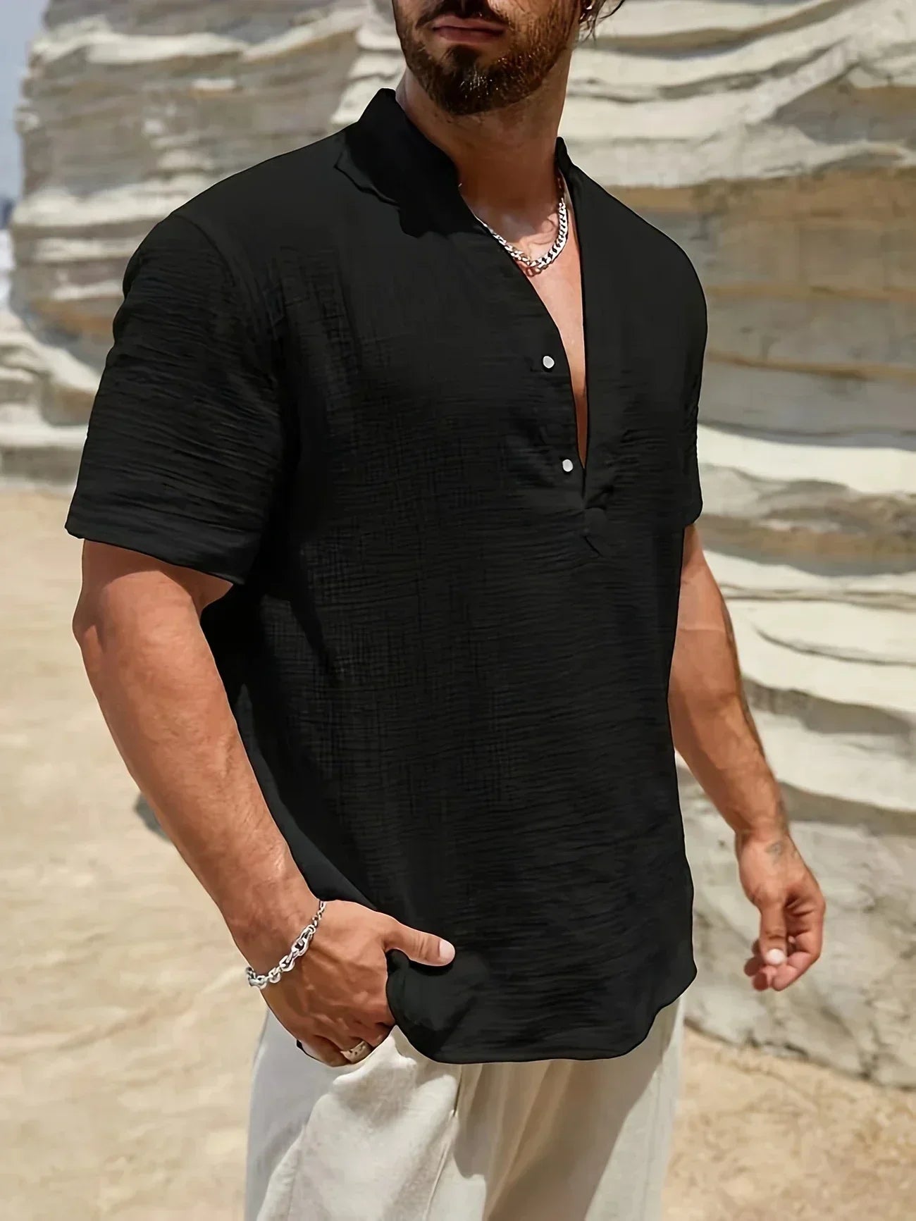 Savrani™ | Camisa de verano elegante con cuello alto