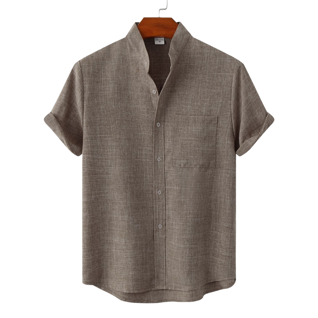Savrani™ | Camisa de algodón lisa con botones.