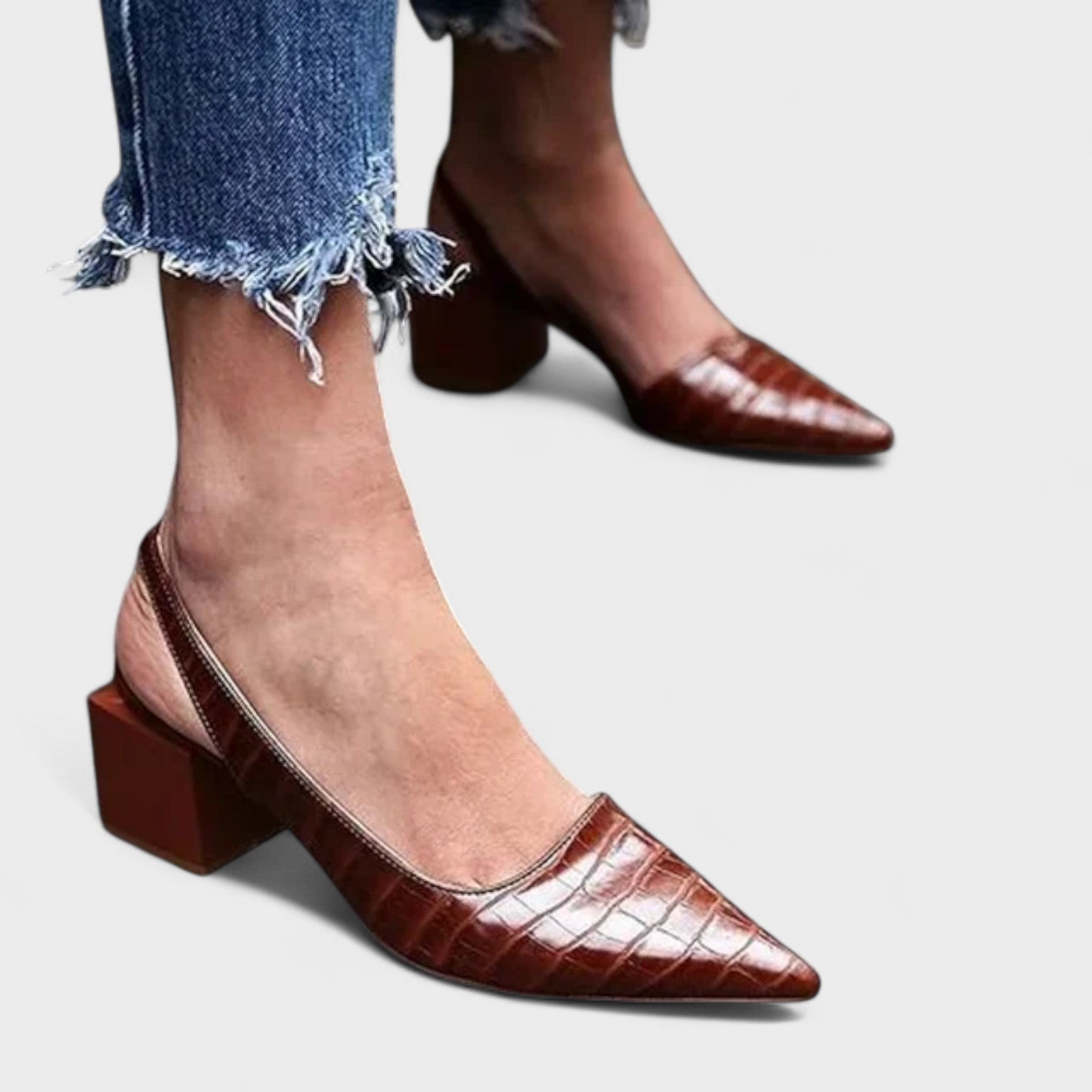Vera – Zapatos de tacón alto cocodrilo