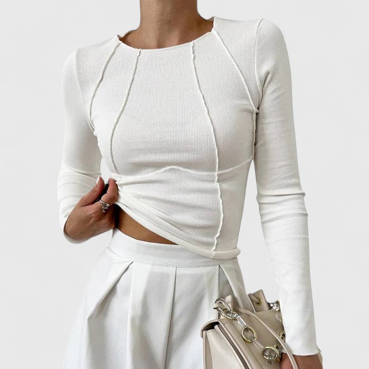 Mónica - Top cómodo con mangas largas