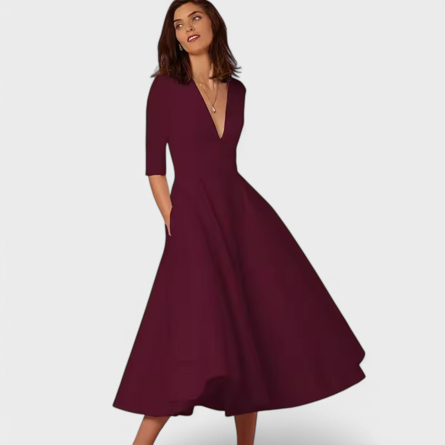 Helena - Vestido elegante con escote en V