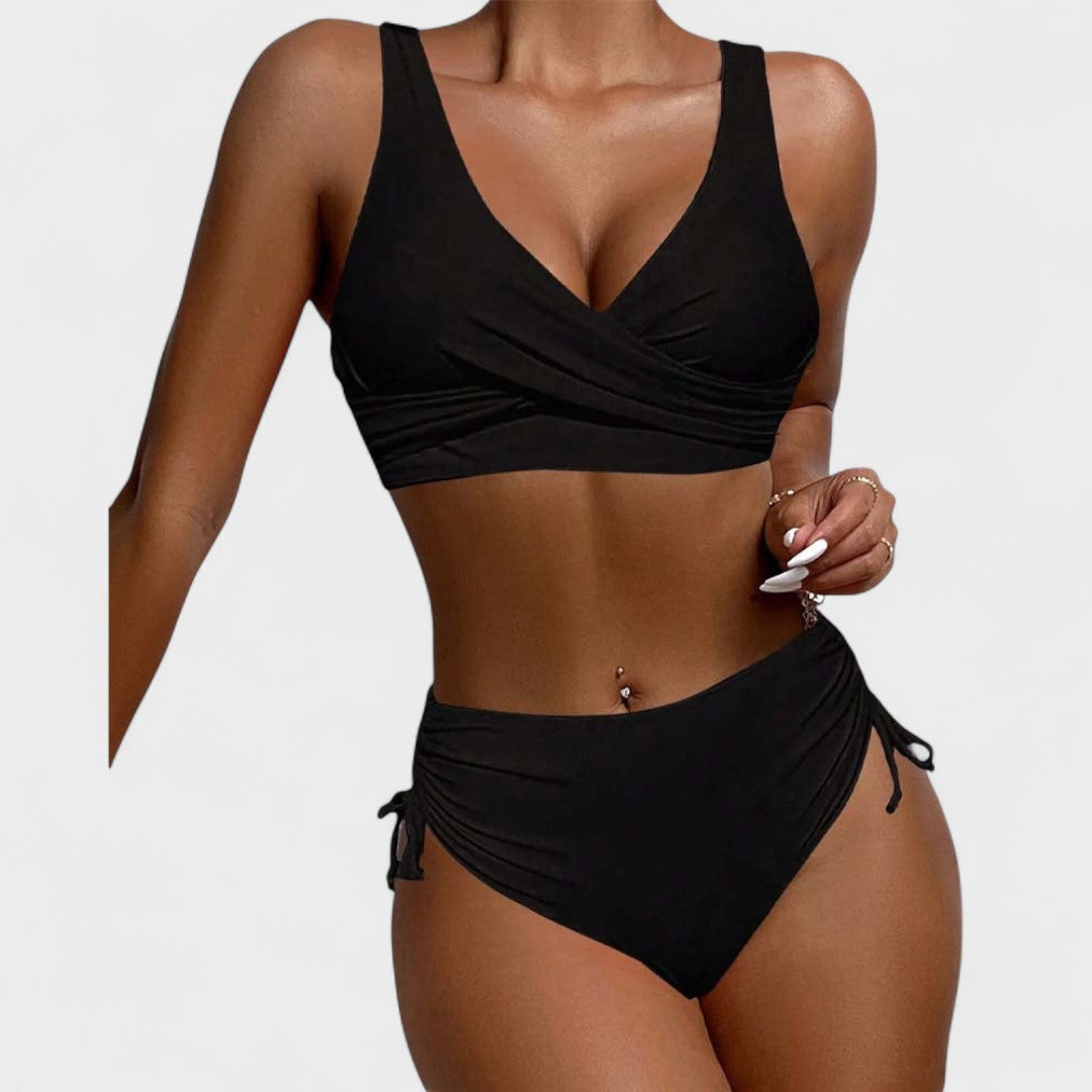 Helena - Bikini de Cintura Alta con Top Cruzado