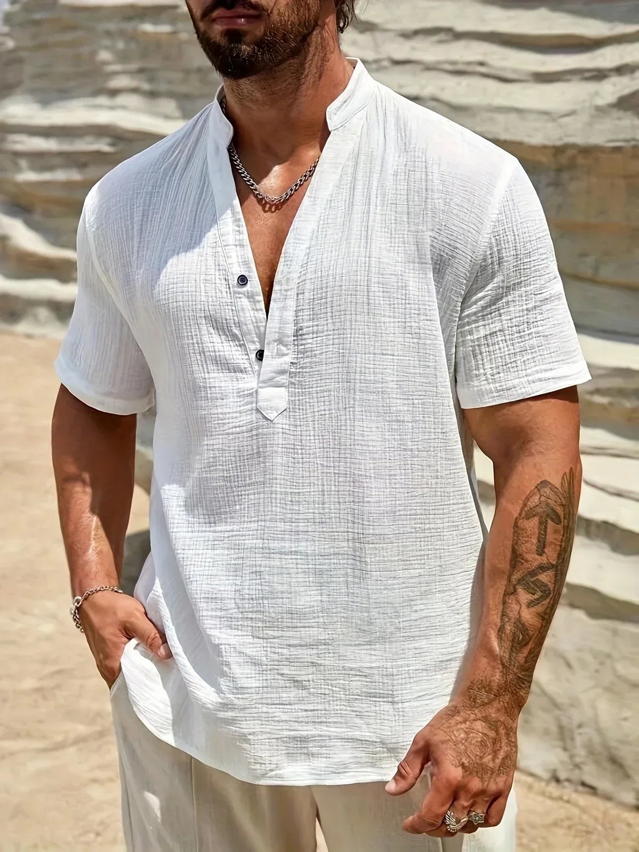 Savrani™ | Camisa de verano elegante con cuello alto