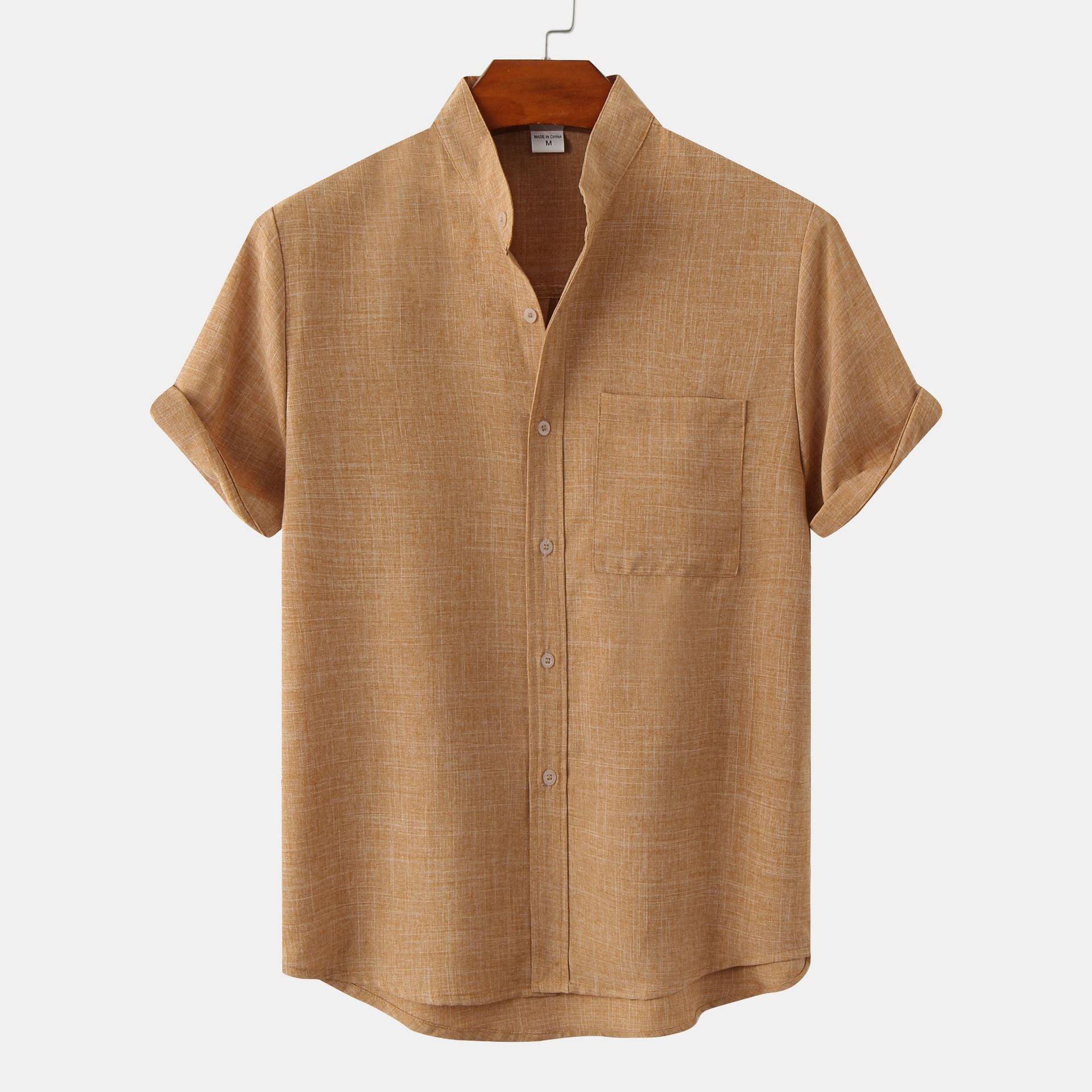 Savrani™ | Camisa de algodón lisa con botones.