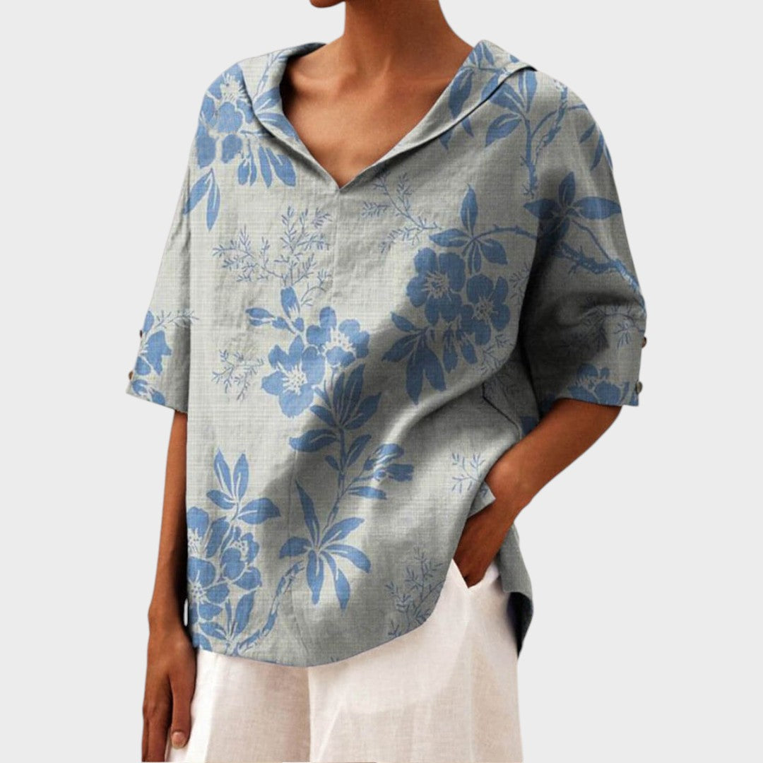 Flávia - Top Elegante de Lino