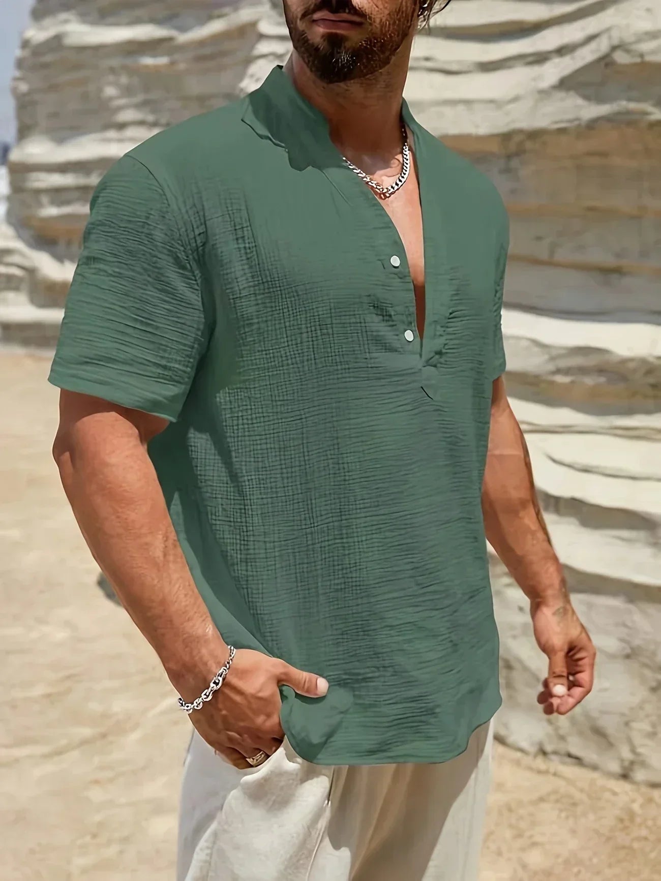 Savrani™ | Camisa de verano elegante con cuello alto