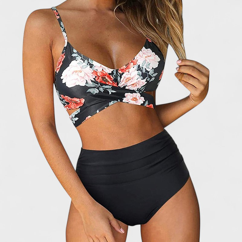 Marta - Bikini de Cintura Alta Estilo Verano