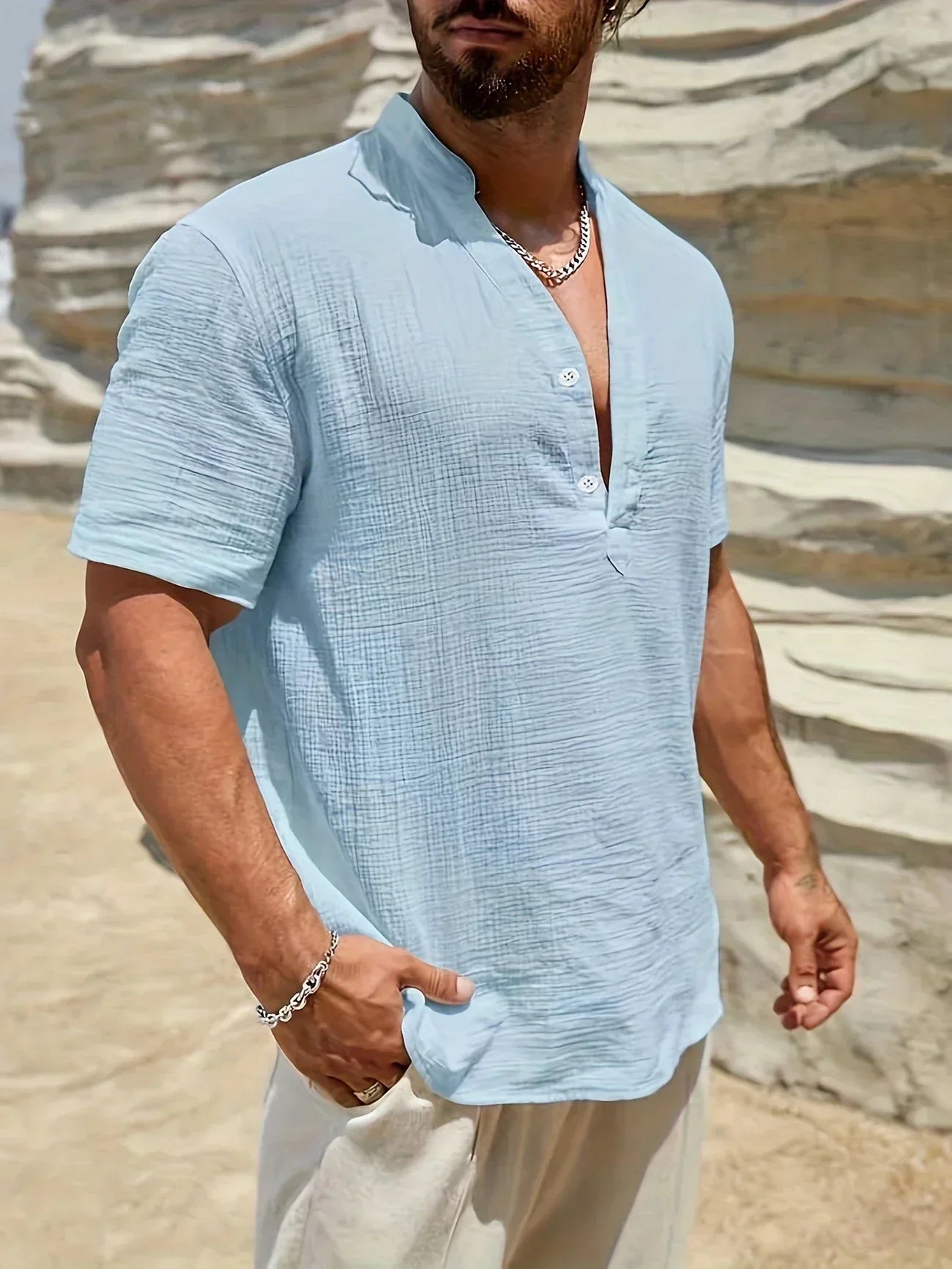Savrani™ | Camisa de verano elegante con cuello alto
