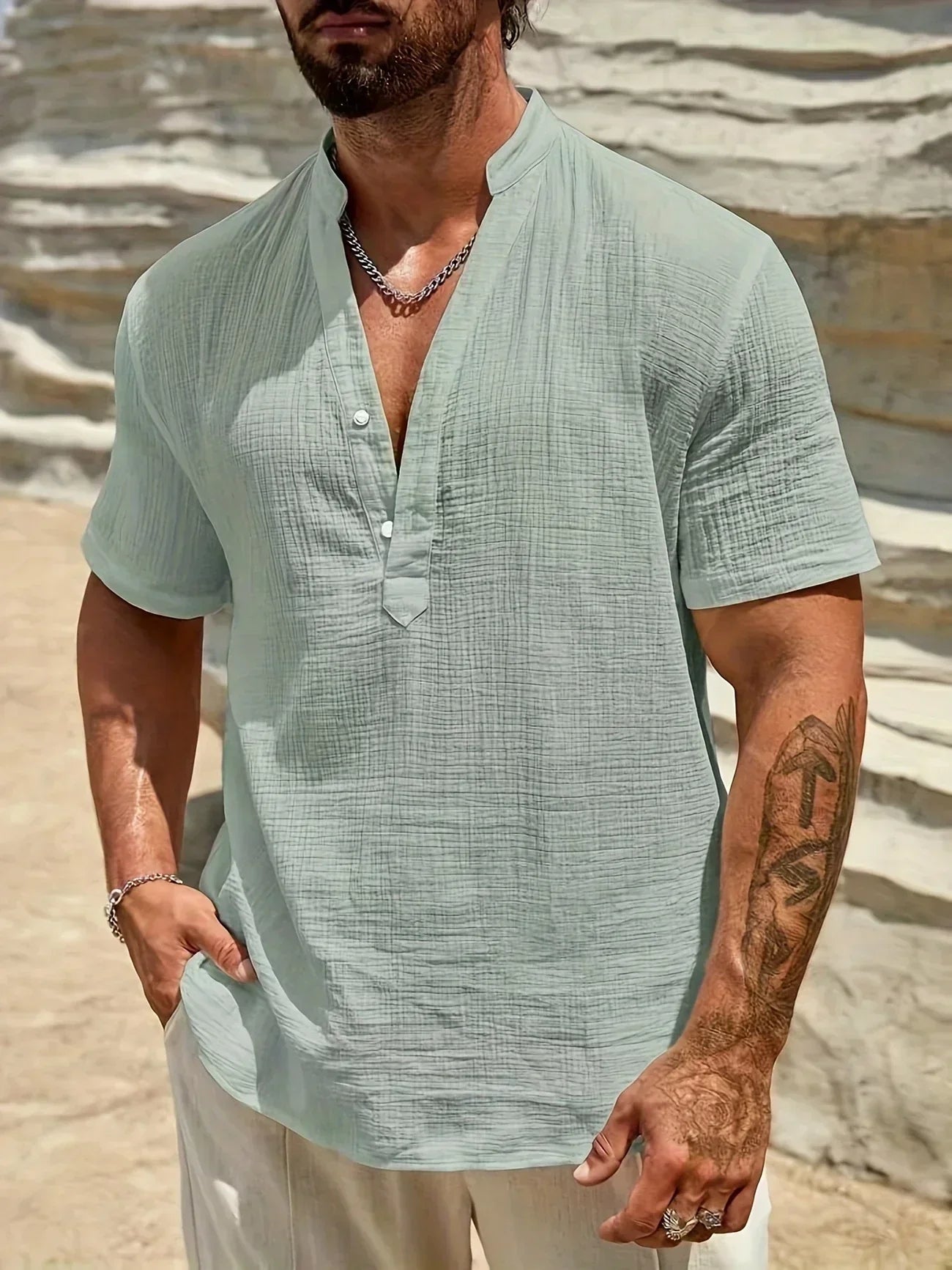 Savrani™ | Camisa de verano elegante con cuello alto