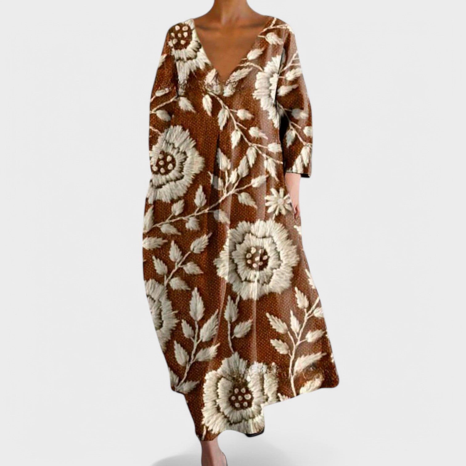 Ana - Vestido colorido con escote en V