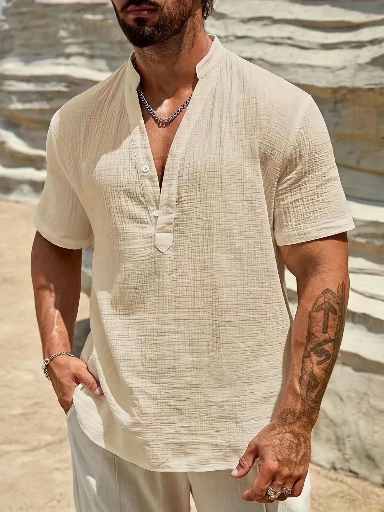 Savrani™ | Camisa de verano elegante con cuello alto