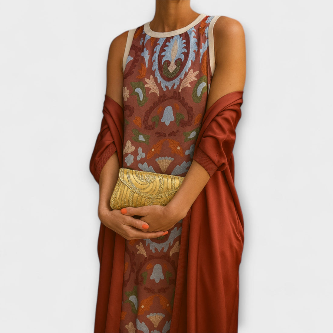 Rafaela – Vestido largo elegante con abrigo a juego