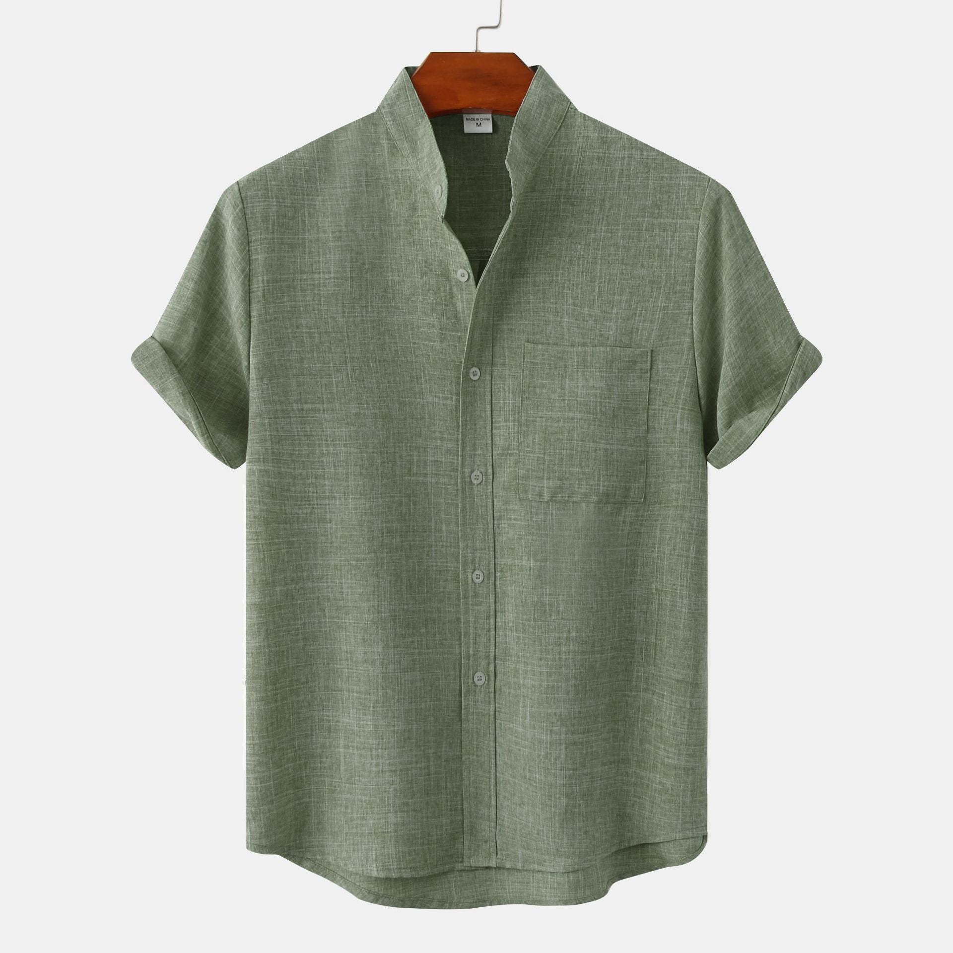 Savrani™ | Camisa de algodón lisa con botones.
