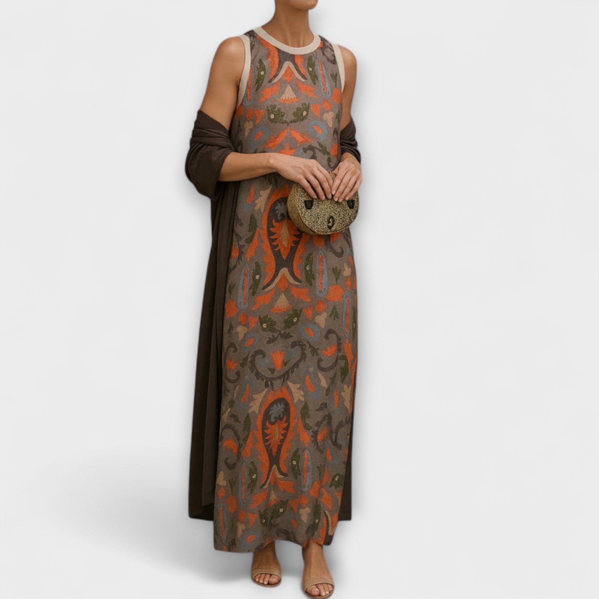 Rafaela – Vestido largo elegante con abrigo a juego