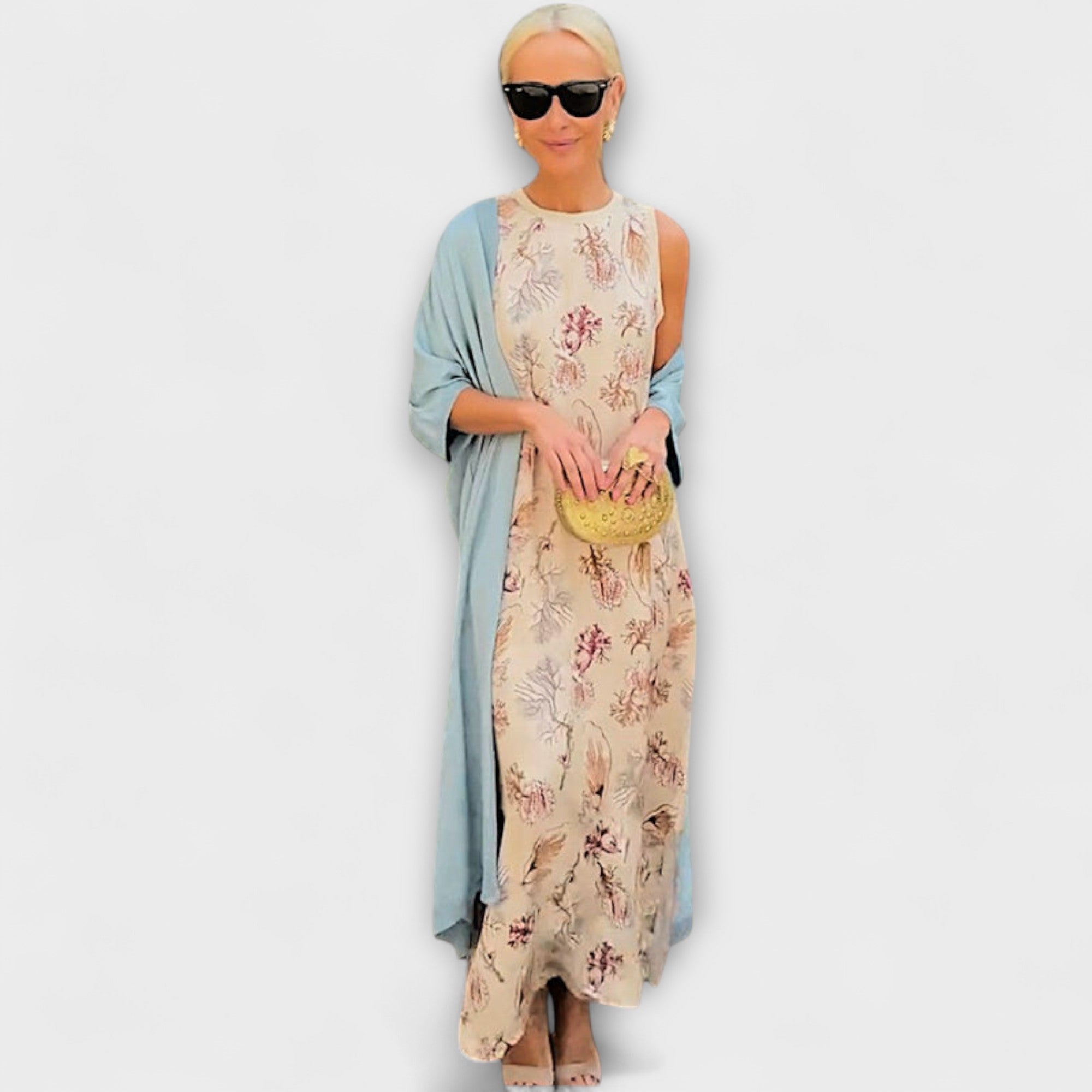 Julia – Vestido maxi con chaqueta a juego