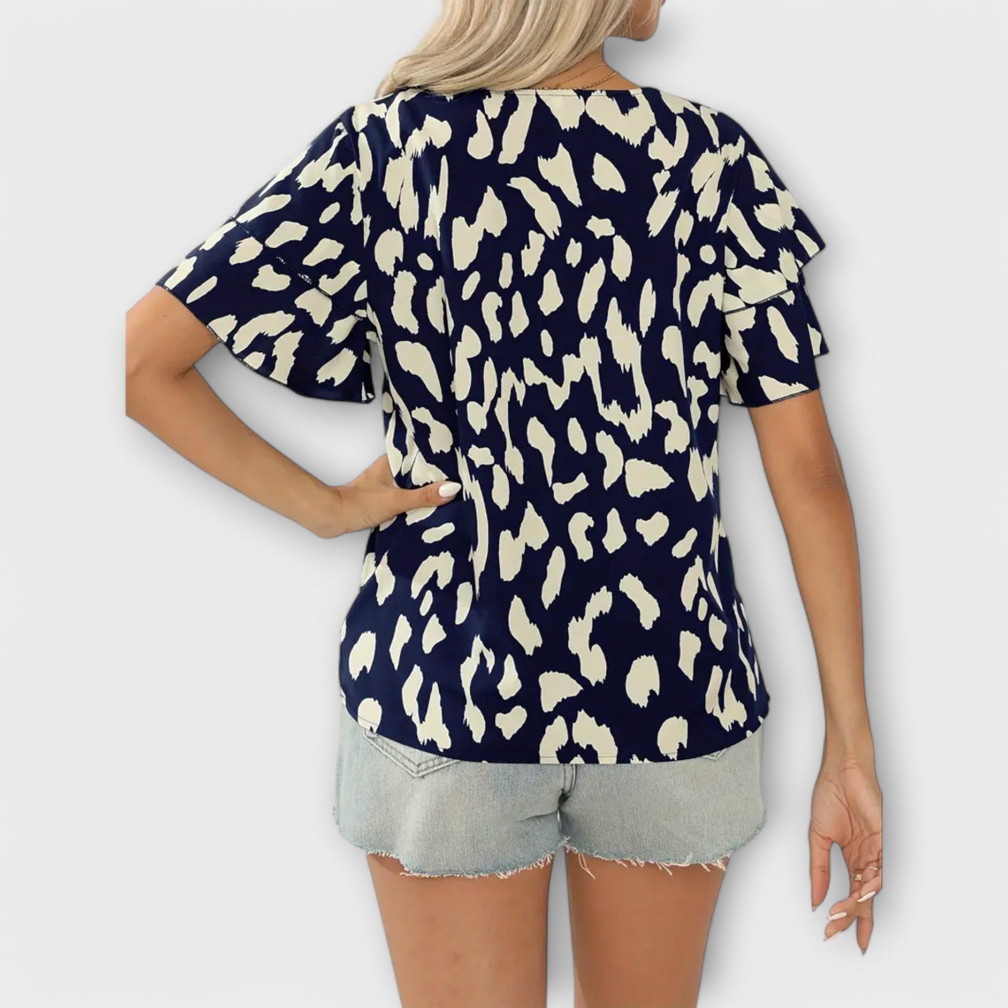 Carla - Blusa casual con escote redondo