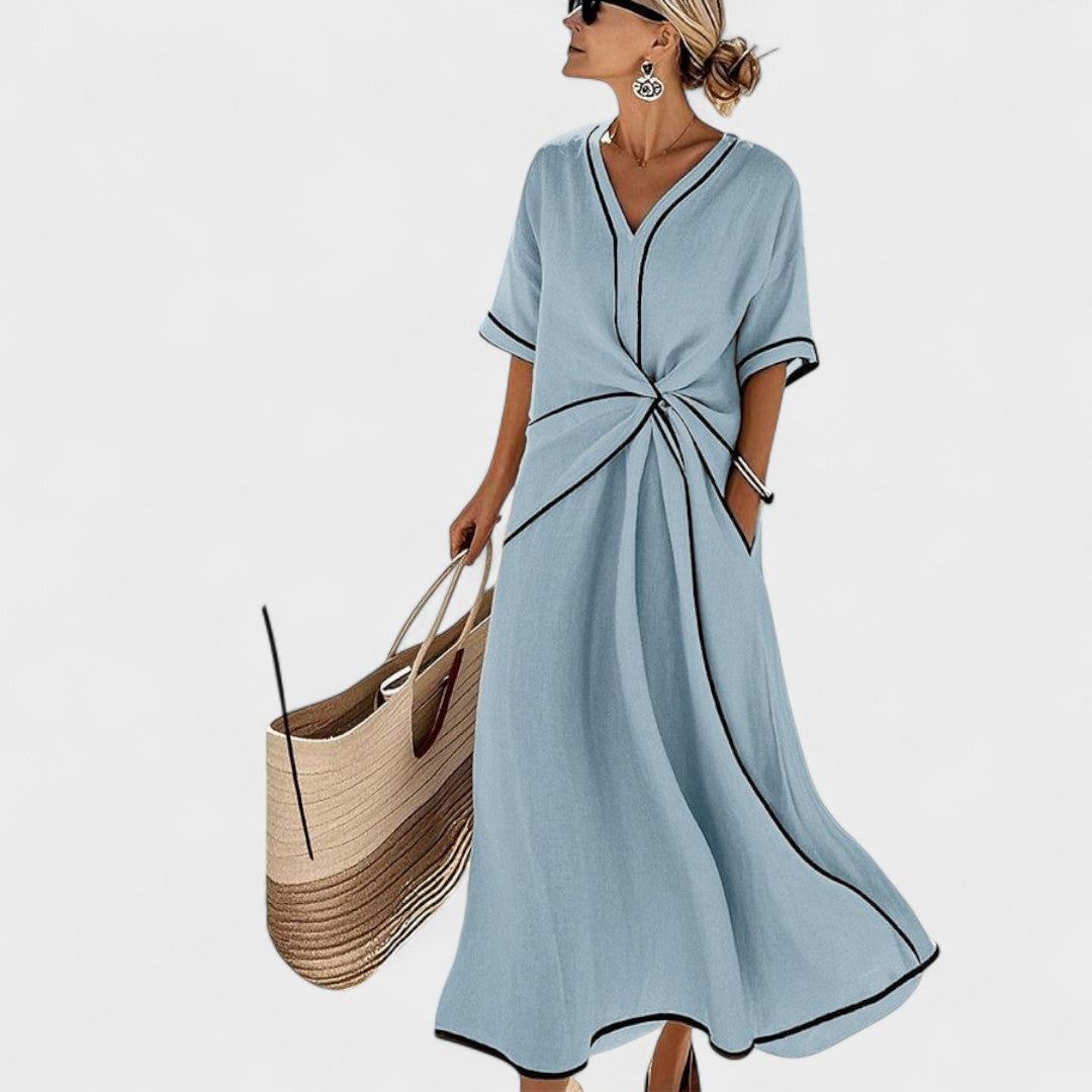 Filomena – Vestido largo a rayas