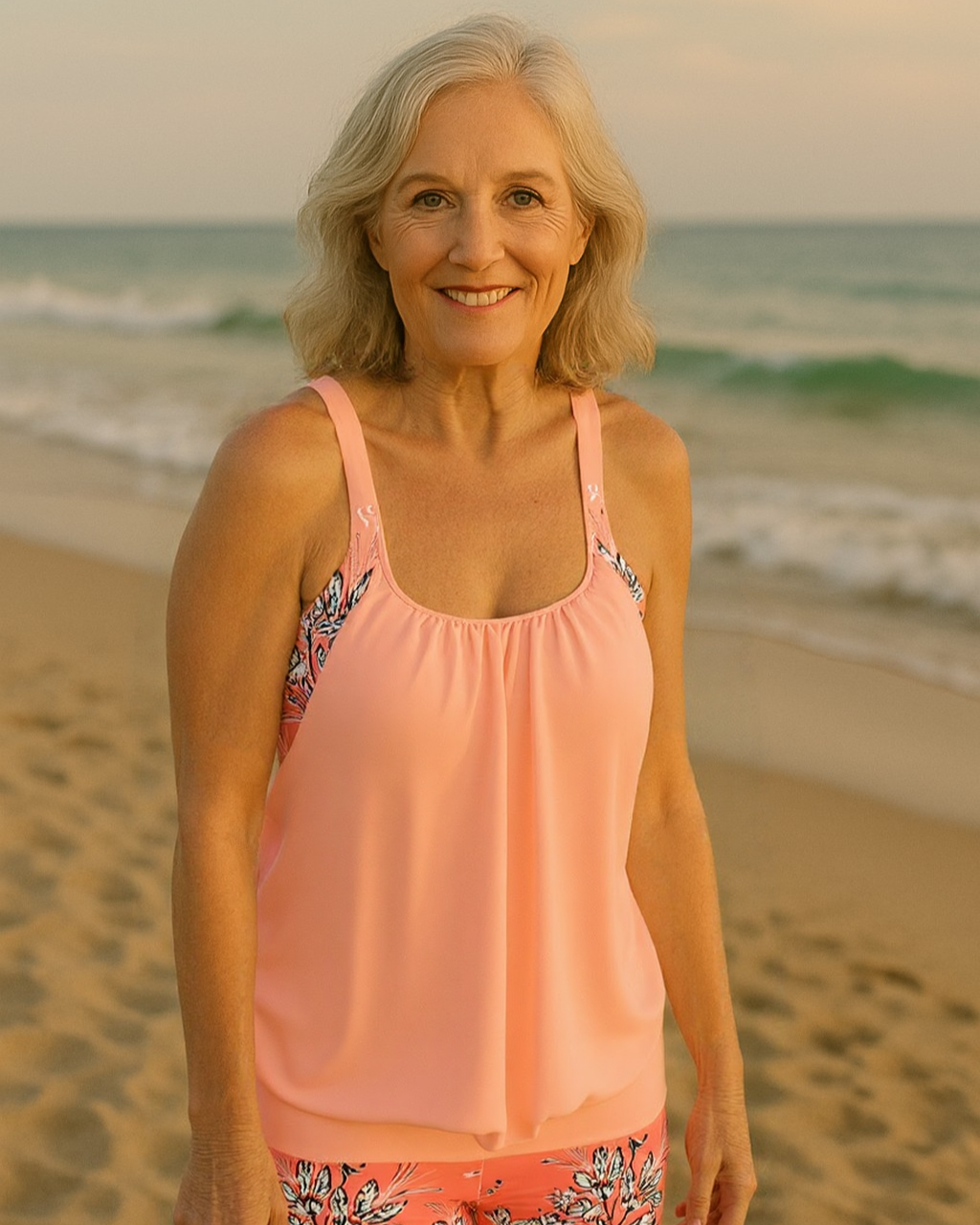 Filipa - Tankini clásico con estampado floral