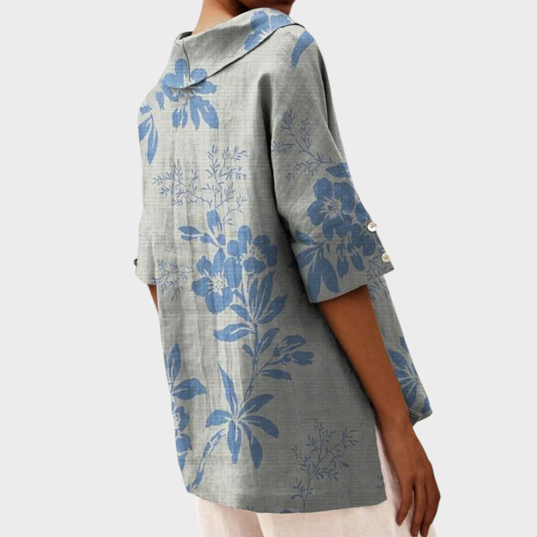 Flávia - Top Elegante de Lino