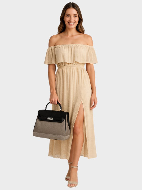 Emilia - Bolsa de lona en piel de vaca