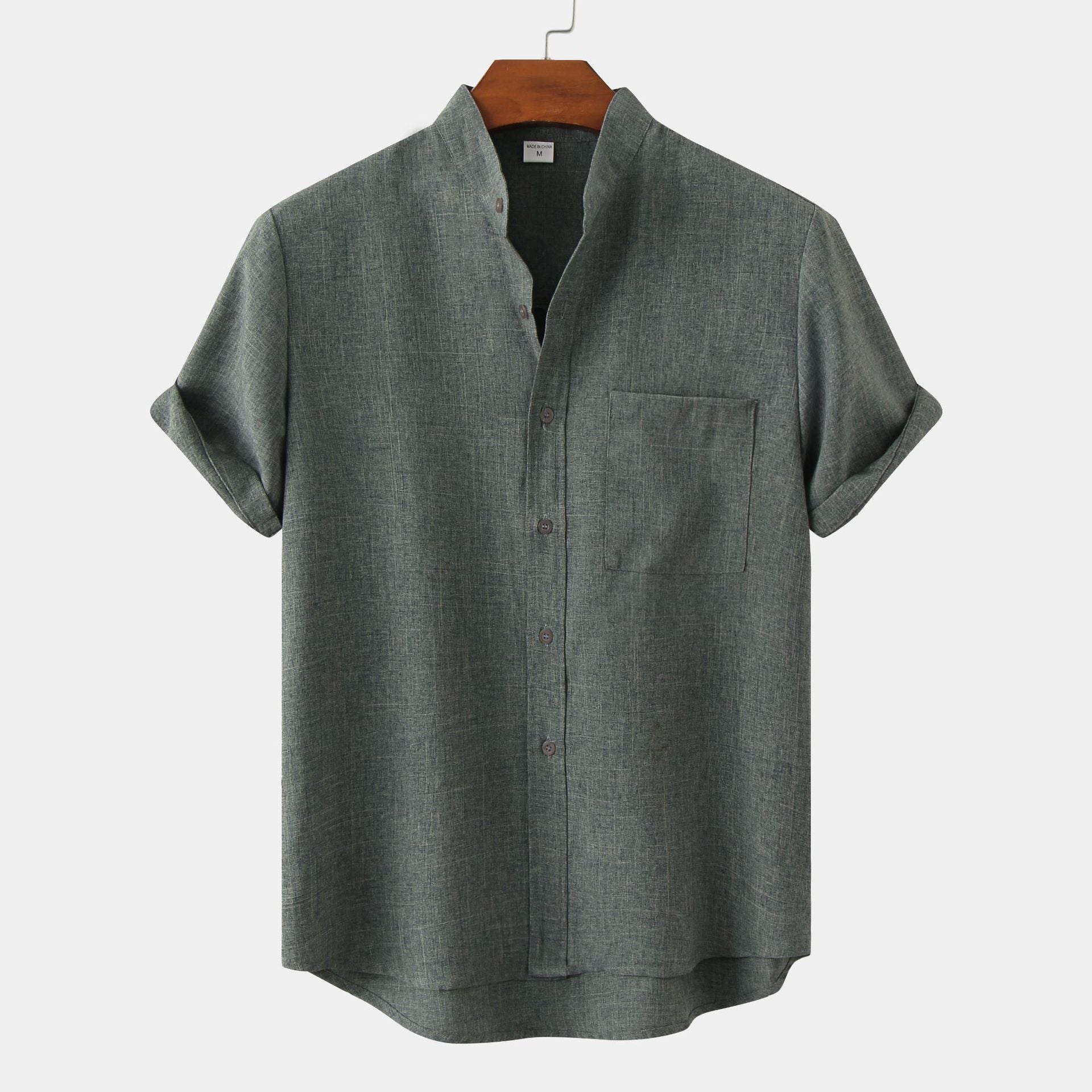 Savrani™ | Camisa de algodón lisa con botones.