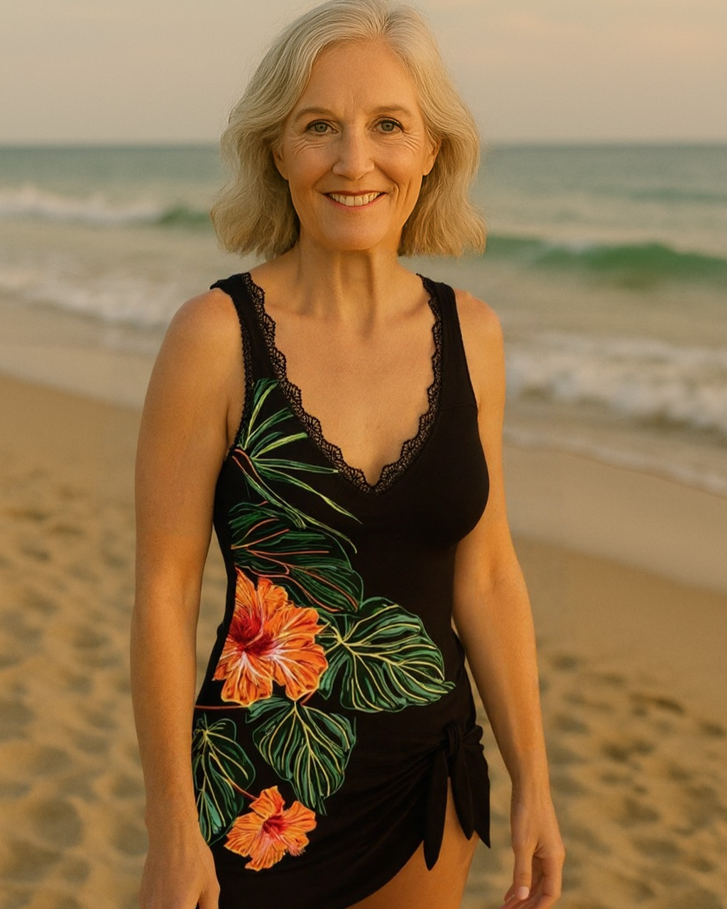 Cátia - Tankini con patrón floral