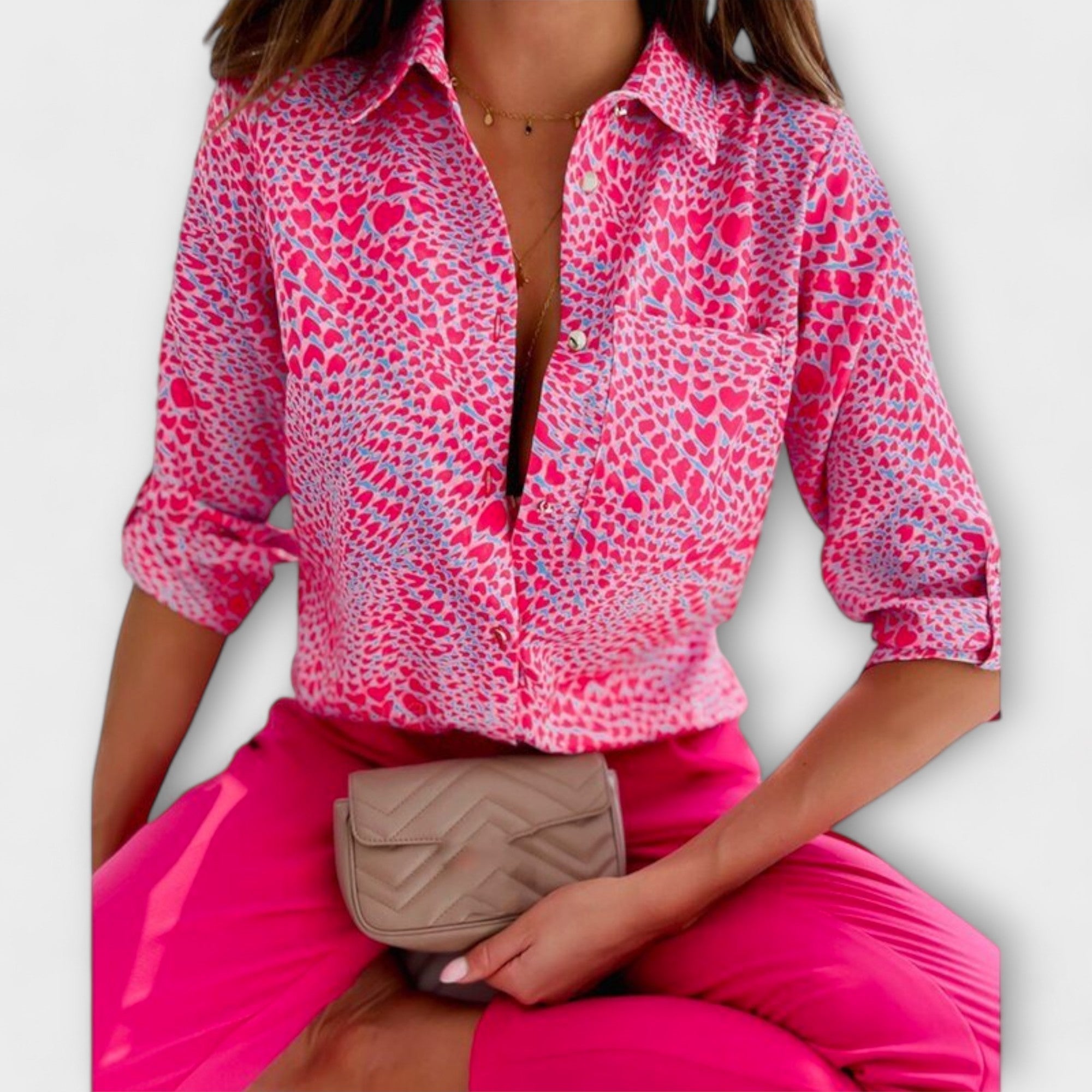 María - Blusa con cuello clásico