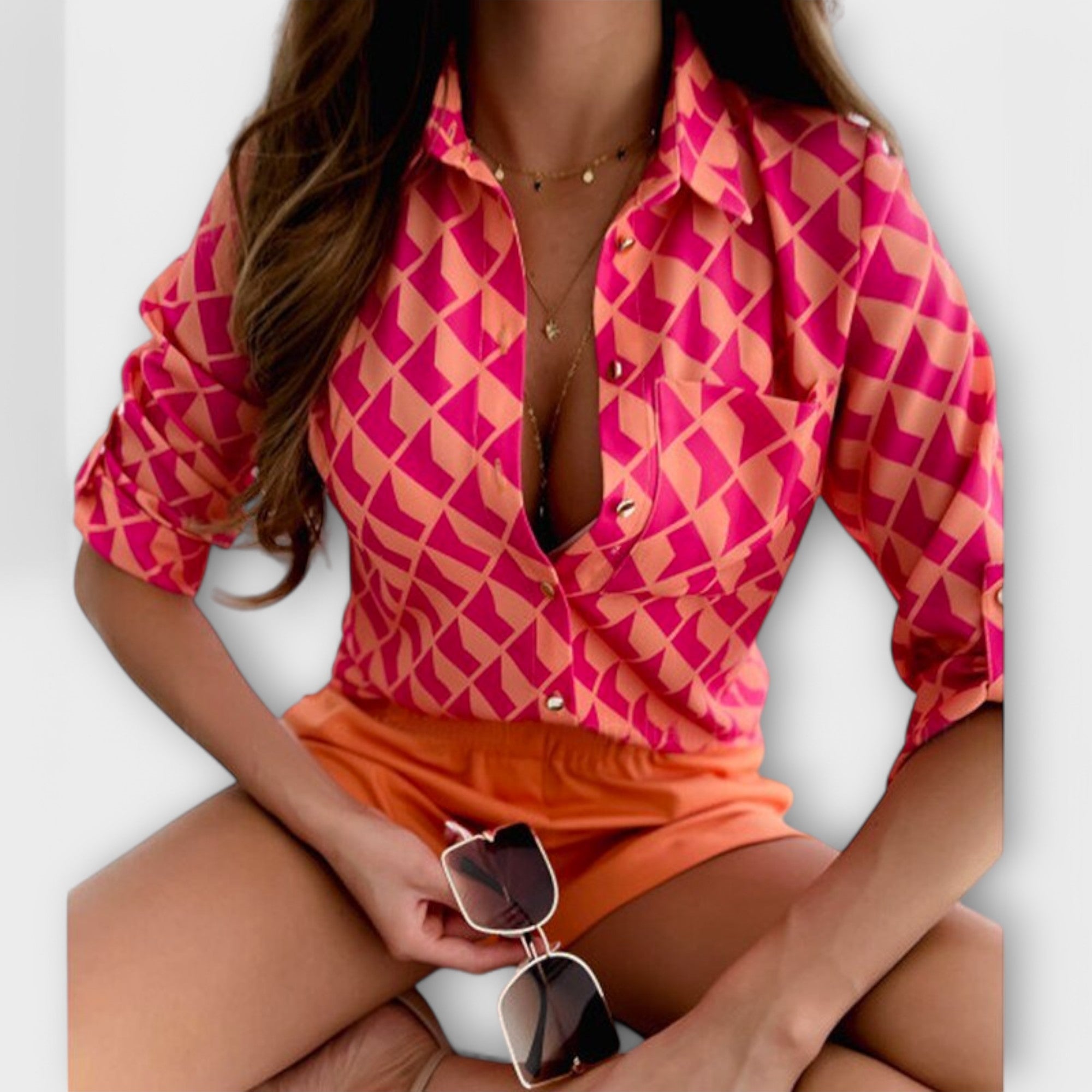 María - Blusa con cuello clásico